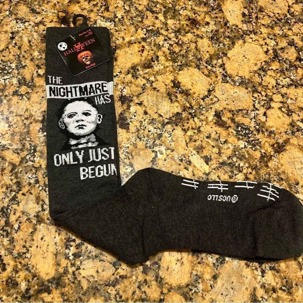 Michael Myers Halloween Socks Knee High Women’s Licensed Universal Horror NWT